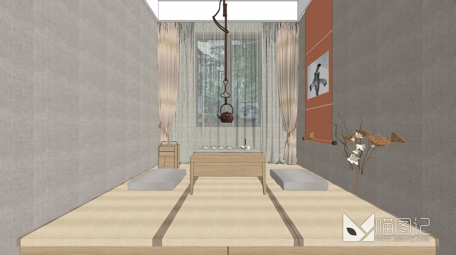 新中式茶室榻榻米#新中式#日韩 ID:42700_喵图记