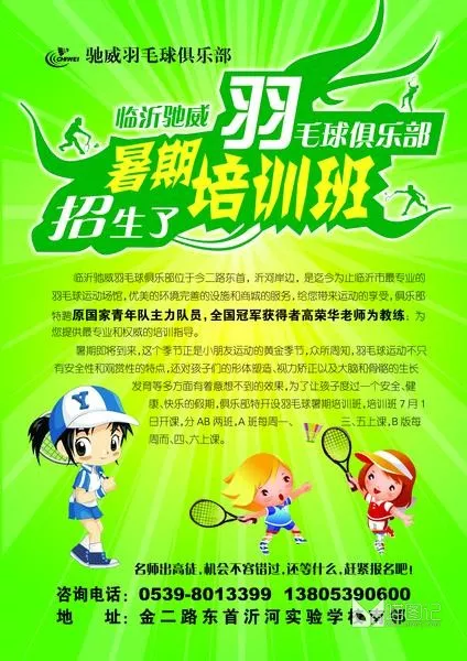 羽毛球 彩页 培训班 暑假 招生图片_喵图记