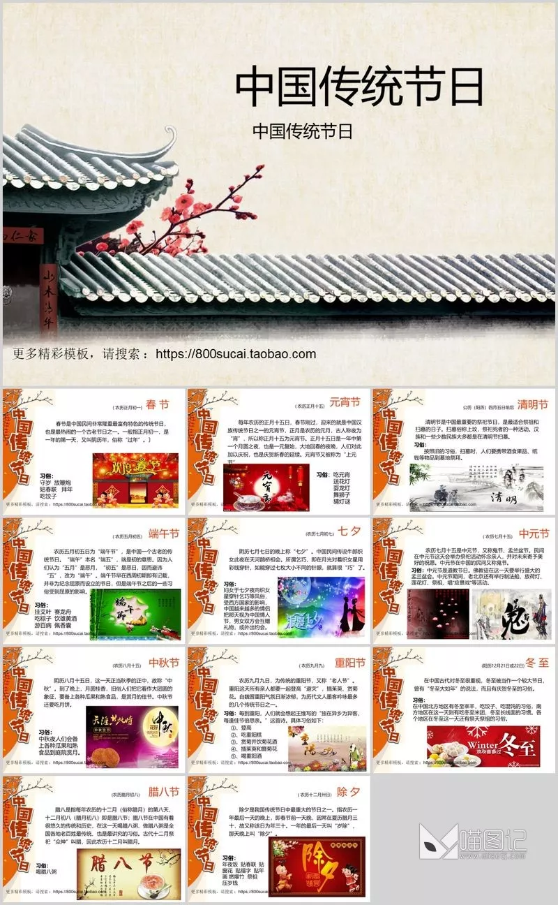 汇报中国风中国风模板15方案汇报_喵图记