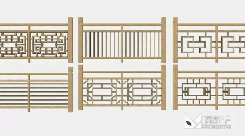 中式护栏栏杆组合ID:44681_喵图记